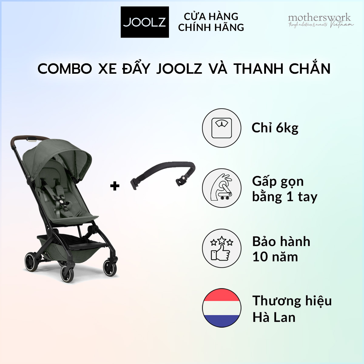 Combo xe đẩy joolz aer+ và thanh chắn gắn xe đẩy, giúp bé ngồi an toàn và thoải mái, trọng lượng nhẹ, dễ dàng mang theo khi đi du lịch - joolz aer+ buggy and joolz aer+ bumper bar bundle