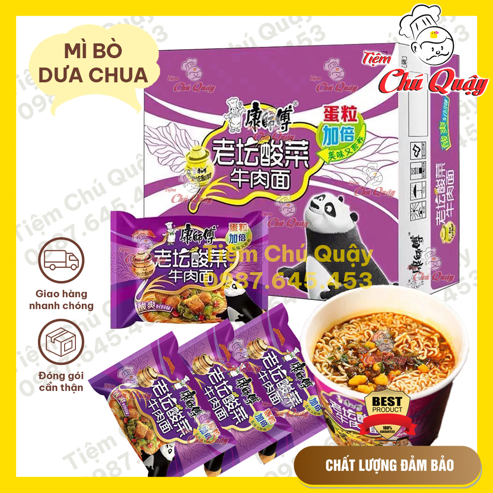 Mì dưa bò gói - mì bò dưa chua - đồ ăn vặt nội địa