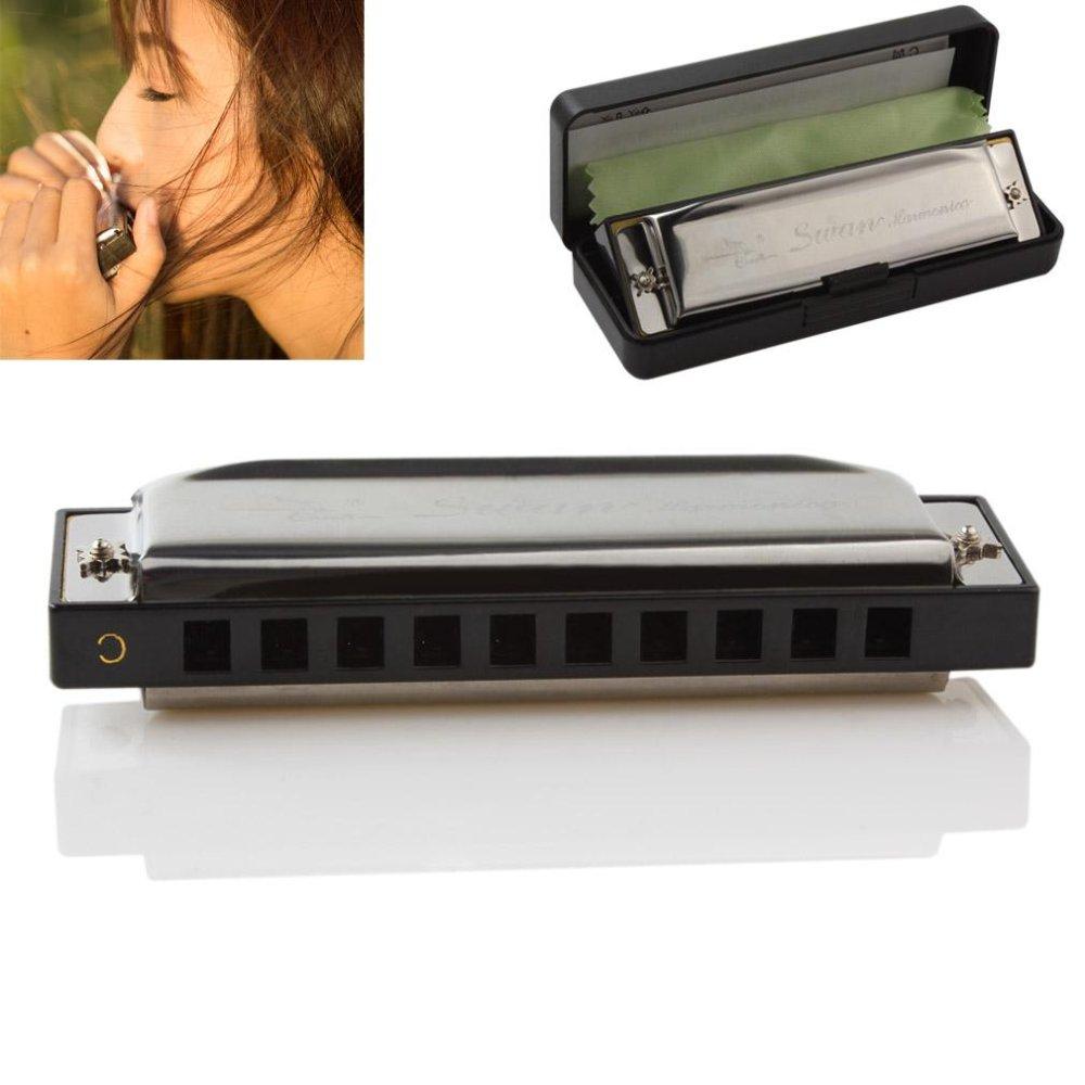 (HCM) Kèn harmonica  key C 10 lỗ Kèn harmonica diatonic  có hộp nhựa Thích hợp mọi lứa tuổi
