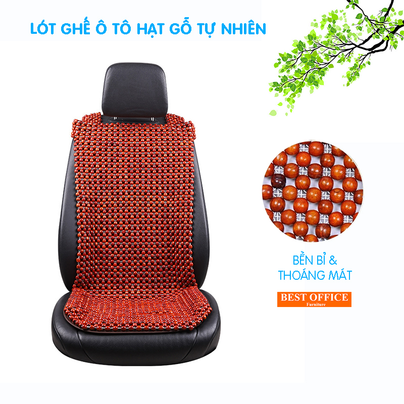 Lót ghế ô tô hạt gỗ Nhãn, đệm ghế ô tô siêu thoáng mát, đệm ghế massage ngăn ra mồ hôi hiệu quả