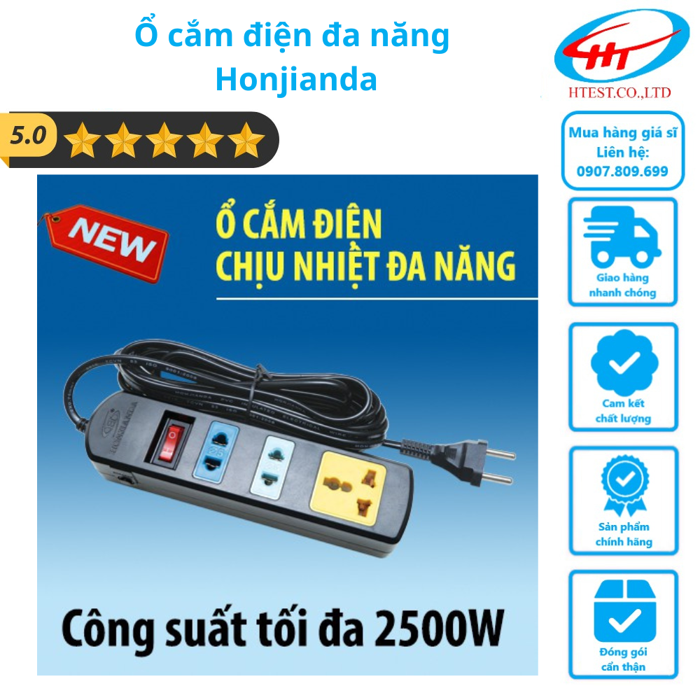 Ổ cắm điện 3-4-5-6 lỗ HJD - CHÍNH HÃNG