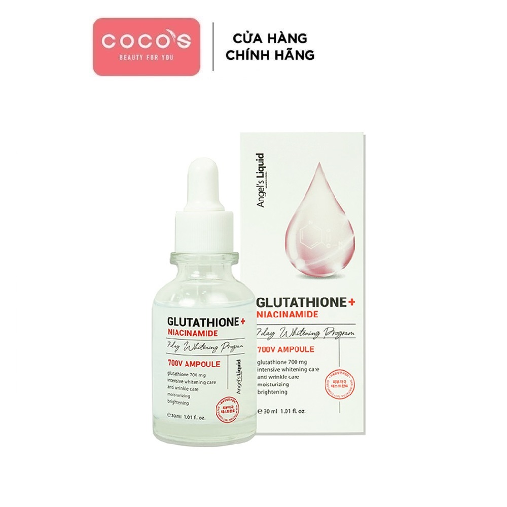 Tinh Chất Truyền Trắng Trị Nám Chuyên Sâu Angel's Liquid Glutathione + Niacinamide 700 V-Ampoule 30ml