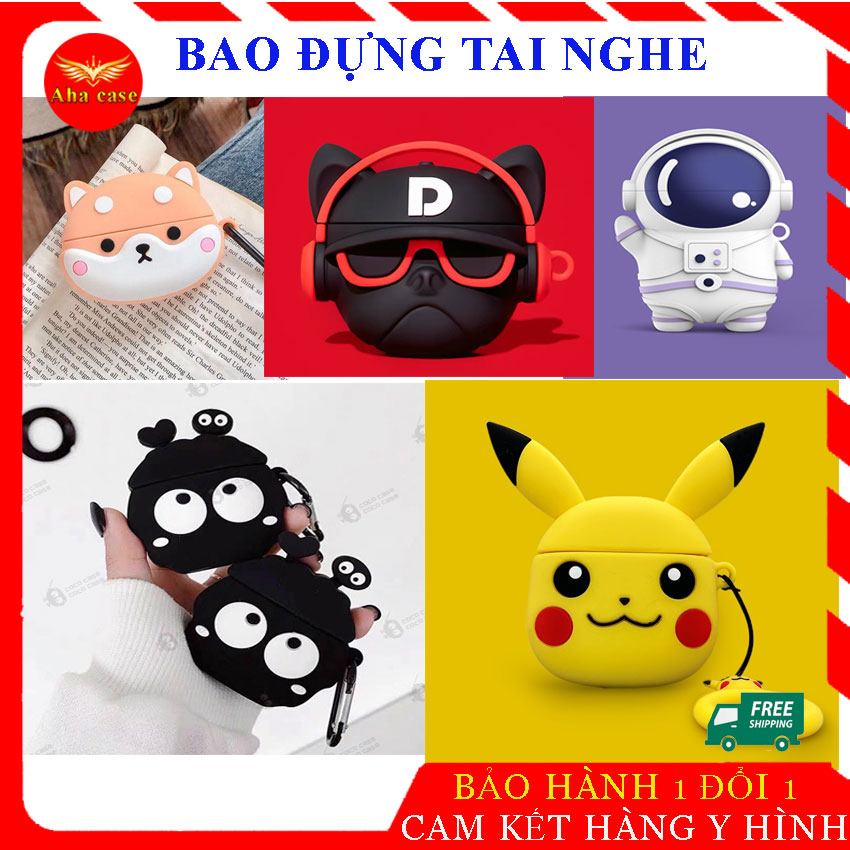 Vỏ bảo vệ bao đựng tai nghe bluetooth i12 airpods1/2 - Case airpods, inpods cao cấp chống va đập, Sillicone dẻo, ốp Case Airpods 1 2 i11 i12 i18 i100 i200