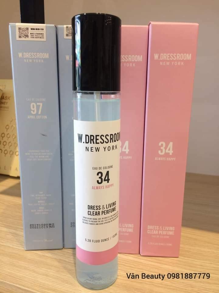 Nước xịt thơm phòng xe hơi quần áo w.dressroom