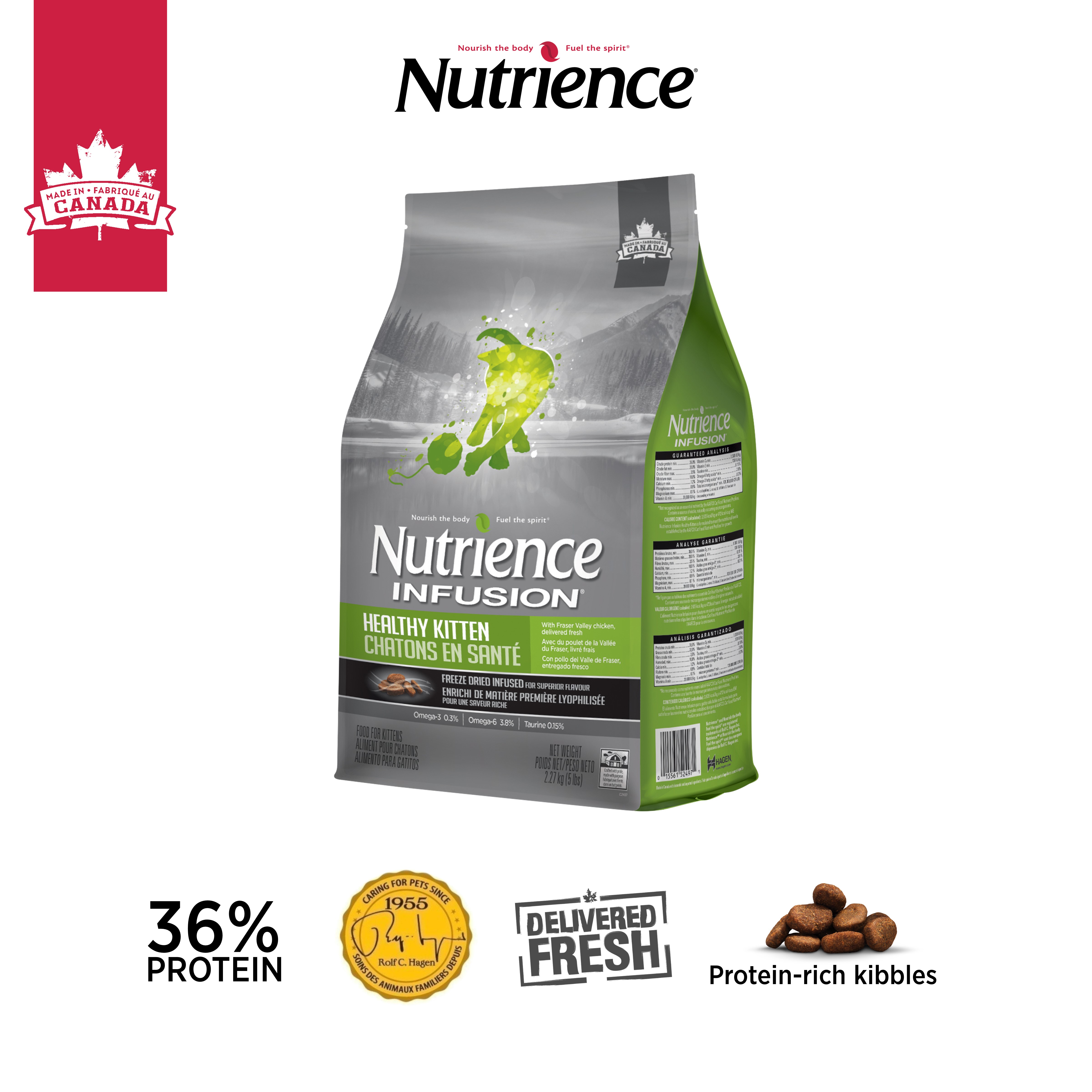 Thức ăn cho mèo con Nutrience Infusion Healthy Kitten  - thịt gà và rau củ, trái cây tự nhiên