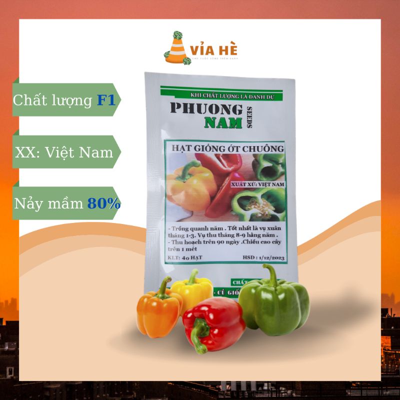 Hạt giống ớt chuông, chất lượng f1 - gói 40 hạt