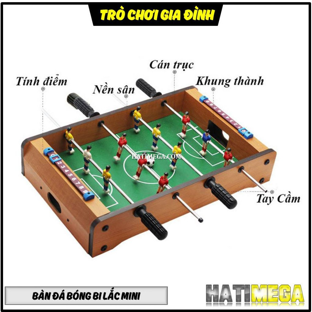 (GIẢM Đồ Chơi Bàn Bóng Đá Bi Lắc Trẻ Em Chính Hãng - Bàn Bóng Đá Table Top Foosball (Gỗ) miDoctor - 4 Hàng Cầu Thủ
