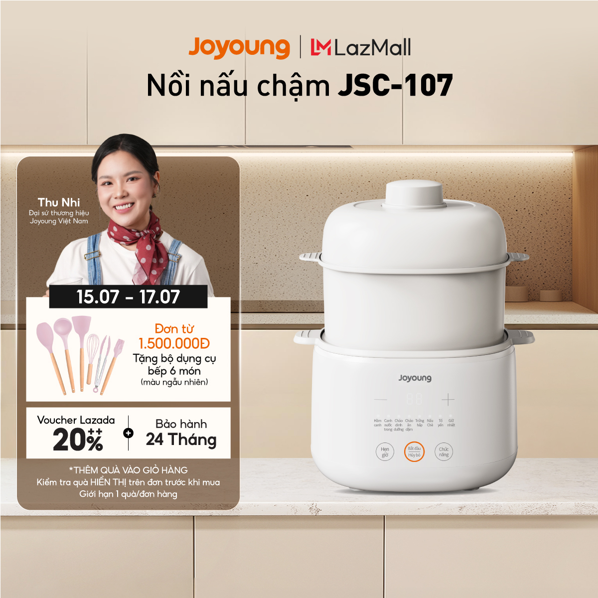Nồi nấu chậm Joyoung JSC-107 | Dung tích 1L | Công suất 200W
