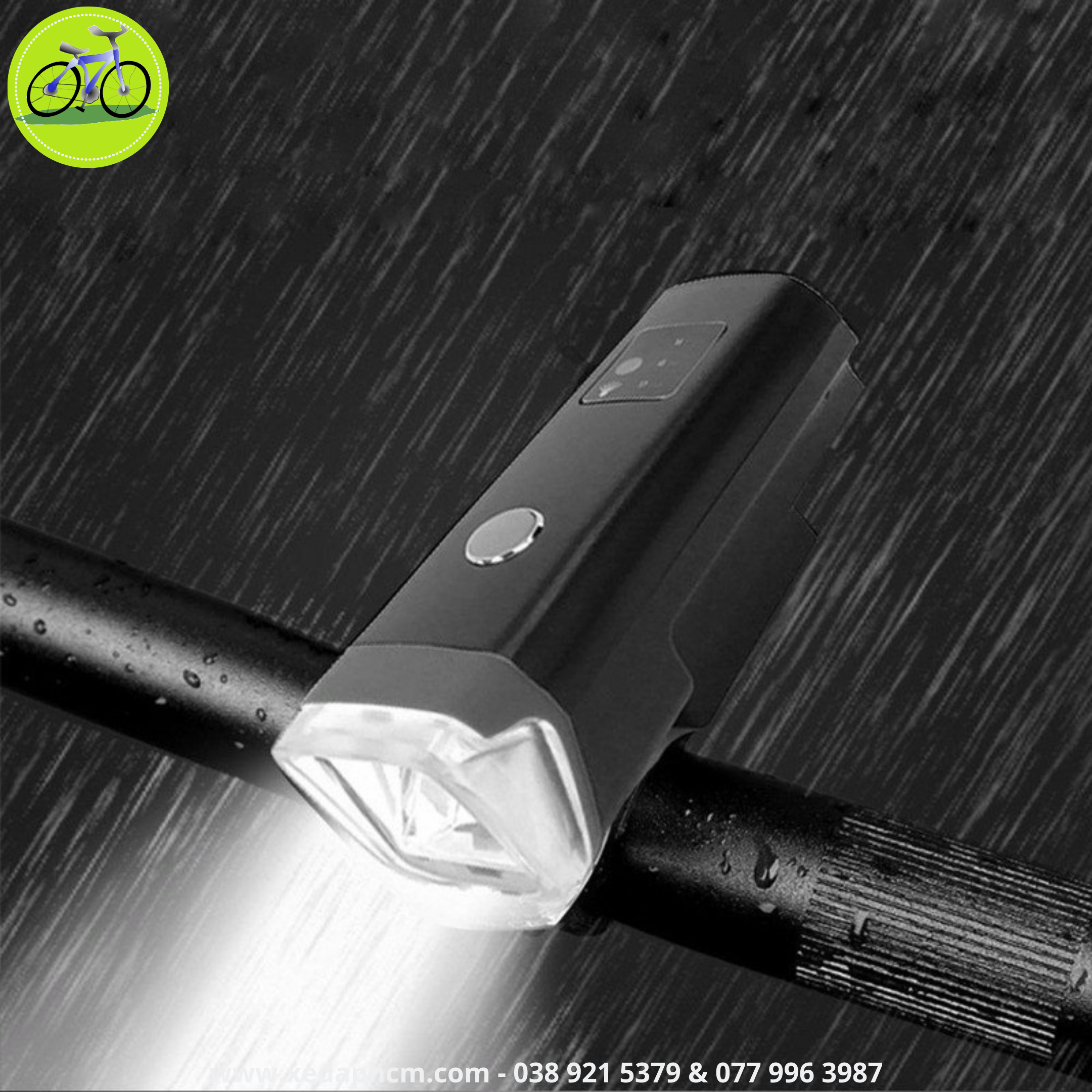 Đèn trước xe đạp LED cảm biến thông minh sạc USB