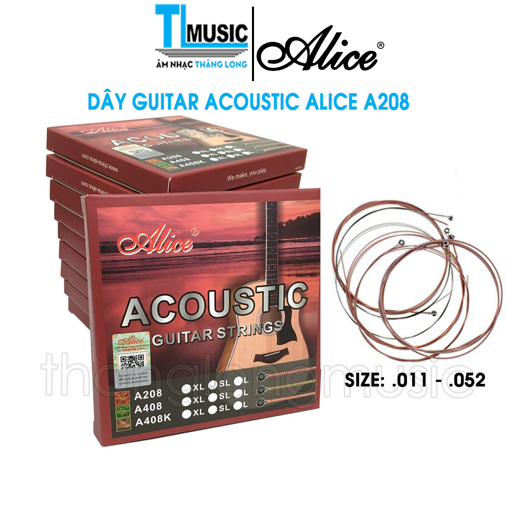Chính Hãng Alice A208 SL - Bộ 6 Dây Đàn Guitar Acoustic Size 11 - Thăng Long Music