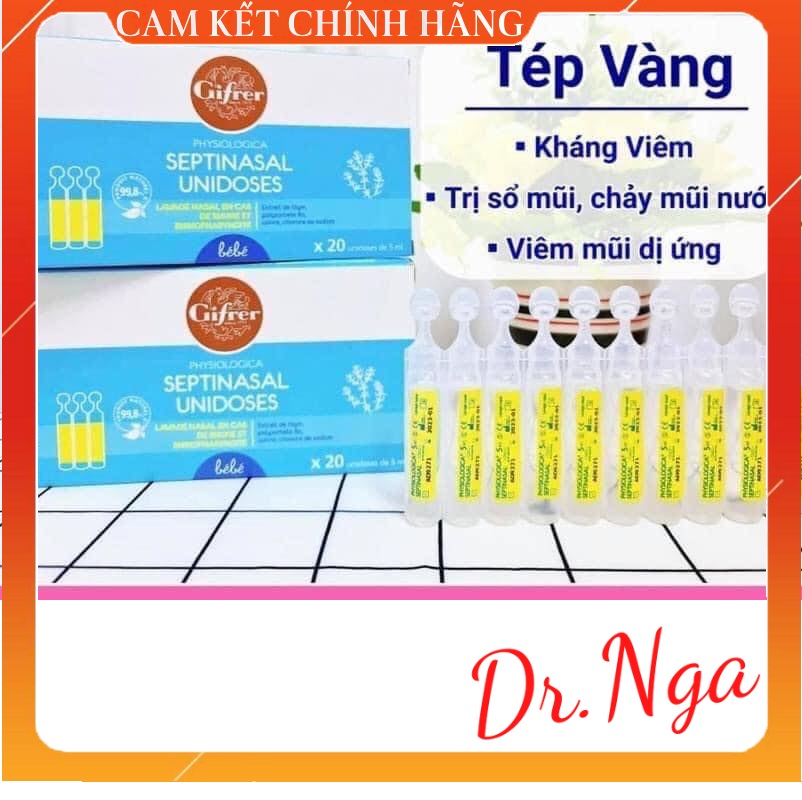 ✅ Nước muối Sinh lý Pháp Gifrer sổ mũi tép vàng Hộp 20 ống