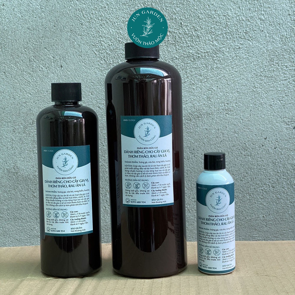 Phân bón hữu cơ jun garden dịch chuối trứng sữa, phân bón thảo mộc, cây gia vị
