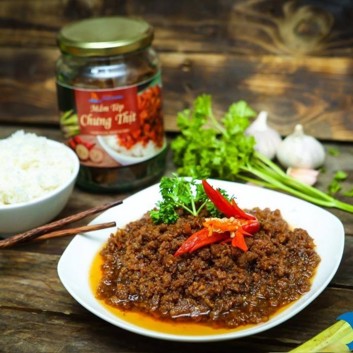 Hộp mắm tép chưng thịt, thịt chưng mắm tép hạ long -chuẩn đặc sản hạ long, món ăn nhanh hao cơm dành cho mọi lứa tuổi , 450gr