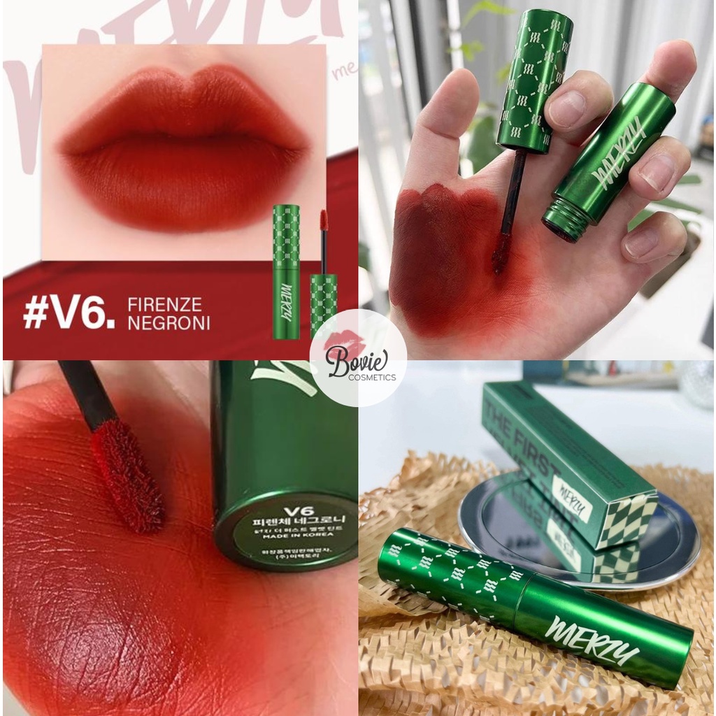 (M13 VỎ ĐỎ)Son kem lì Merzy Another me The First Velvet Tint V6 Vỏ xanh lá cây (Ver.Green) - Merzy Academia AM