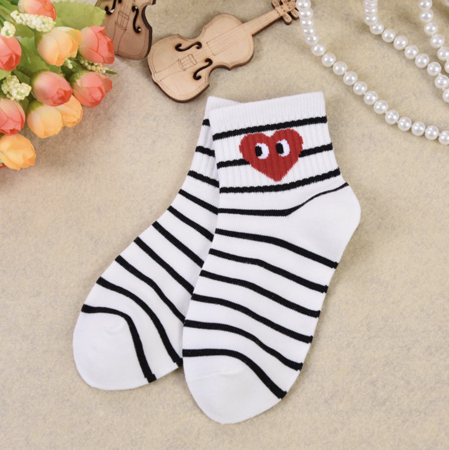 Vớ play heart cdg trái tim 2 sọc