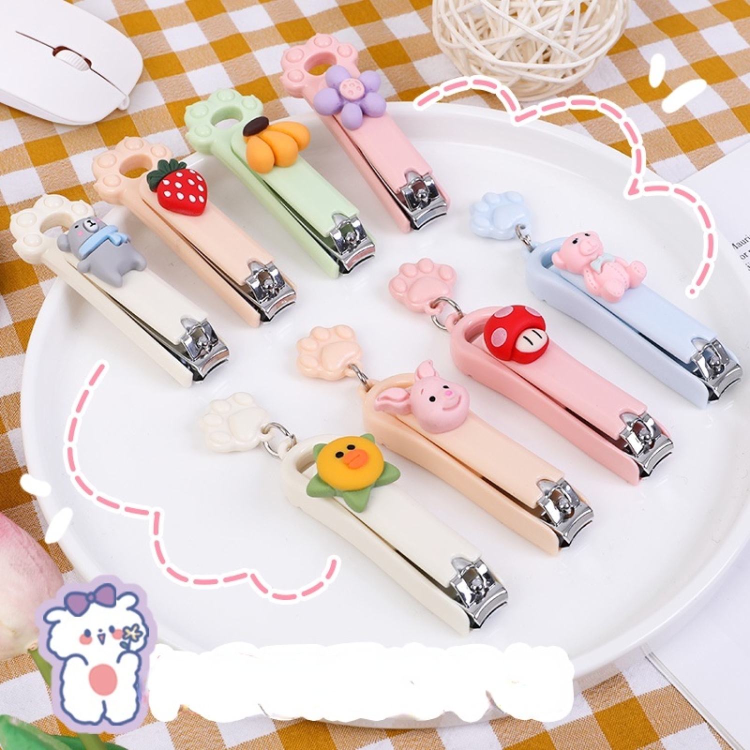 Kềm Cắt Móng Tay Mini Kiểu Hoạt Hình Chân Mèo Dễ Thương Cho Bé