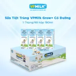 [Thùng 48 Hộp 180ml] Sữa Tiệt Trùng VPMilk Grow+ Có Đường Cho Bé Từ 1 Tuổi