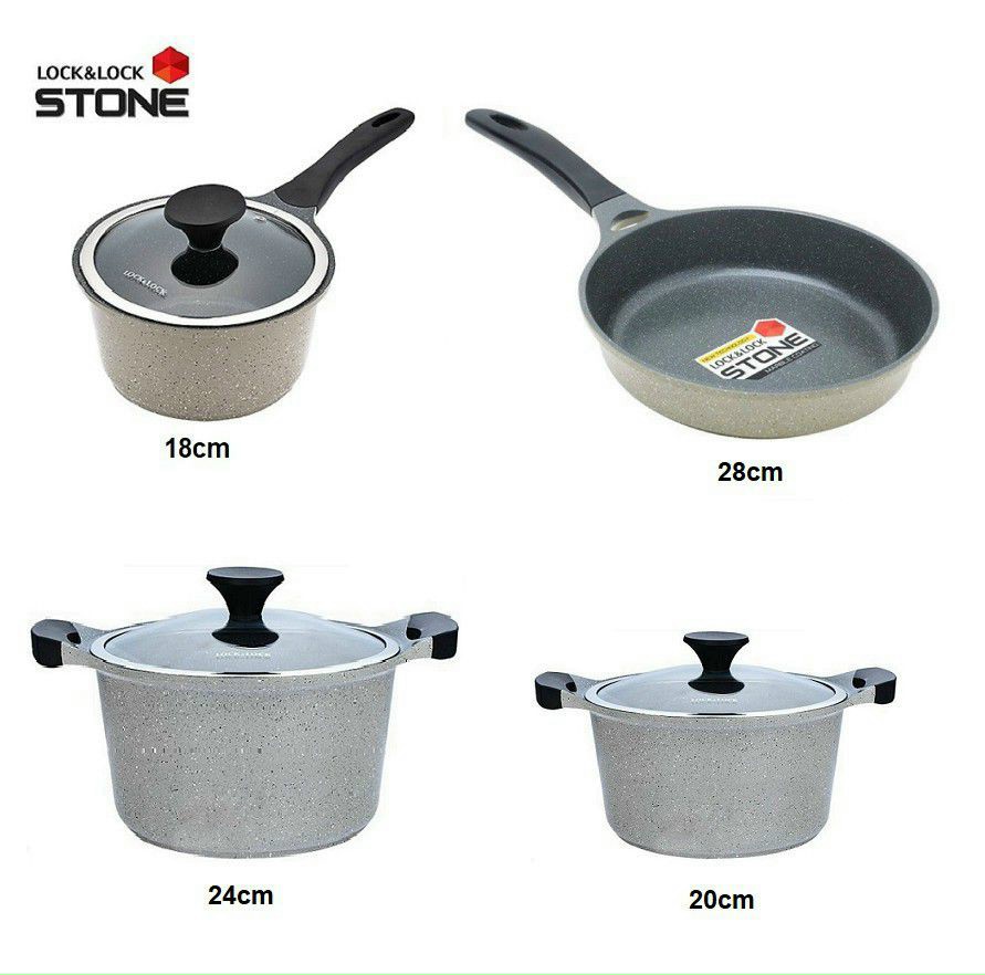 [HCM]bộ nồi stone lock&lock - bộ nồi stone