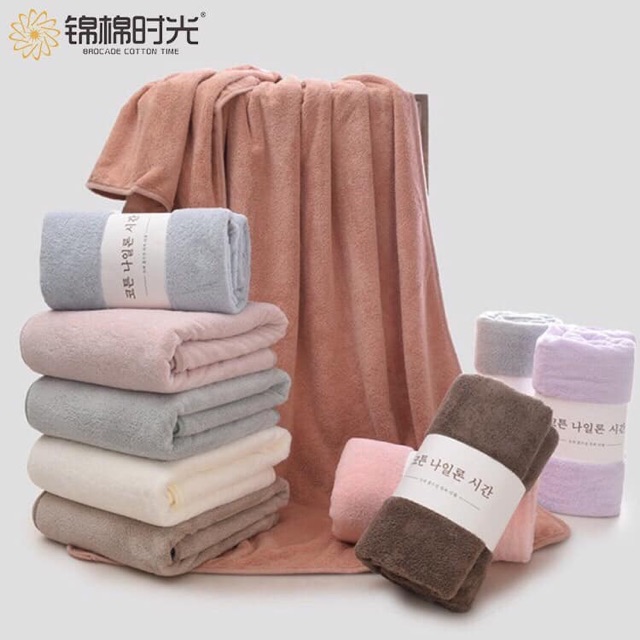 Khăn tắm lông cừu hàn quốc 70x140cm dày, mềm mịn, siêu thấm hút