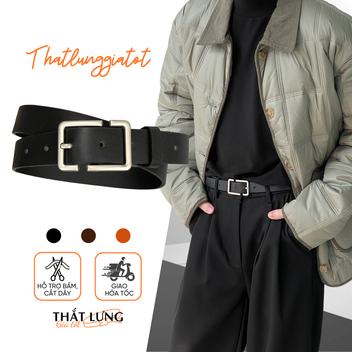 HOÀN TIỀN 15% - Thắt lưng nam nữ bản nhỏ, dây nịt học sinh phong cách Hàn Quốc 2.3cm-2.8cm TL035 - Thắt Lưng Giá Tốt