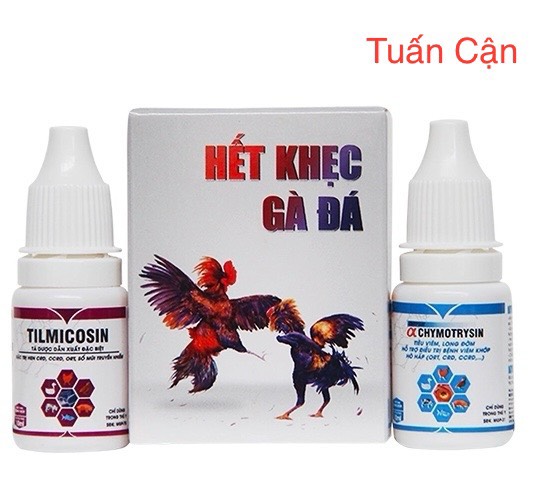 Hết Khẹc Gà Đá(2 lọ) Hen khẹc, vảy mỏ, khò khè, tan máu bầm, tiêu viêm, tan kén chống phù nề dùng cho gà đá thú y