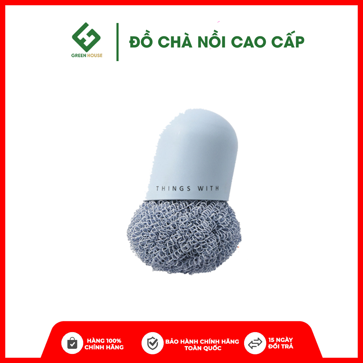 Miếng chà nồi có tay cầm cọ rửa xoong chén vệ sinh nhà bếp nhà tắm đánh bay vết bẩn cứng đầu