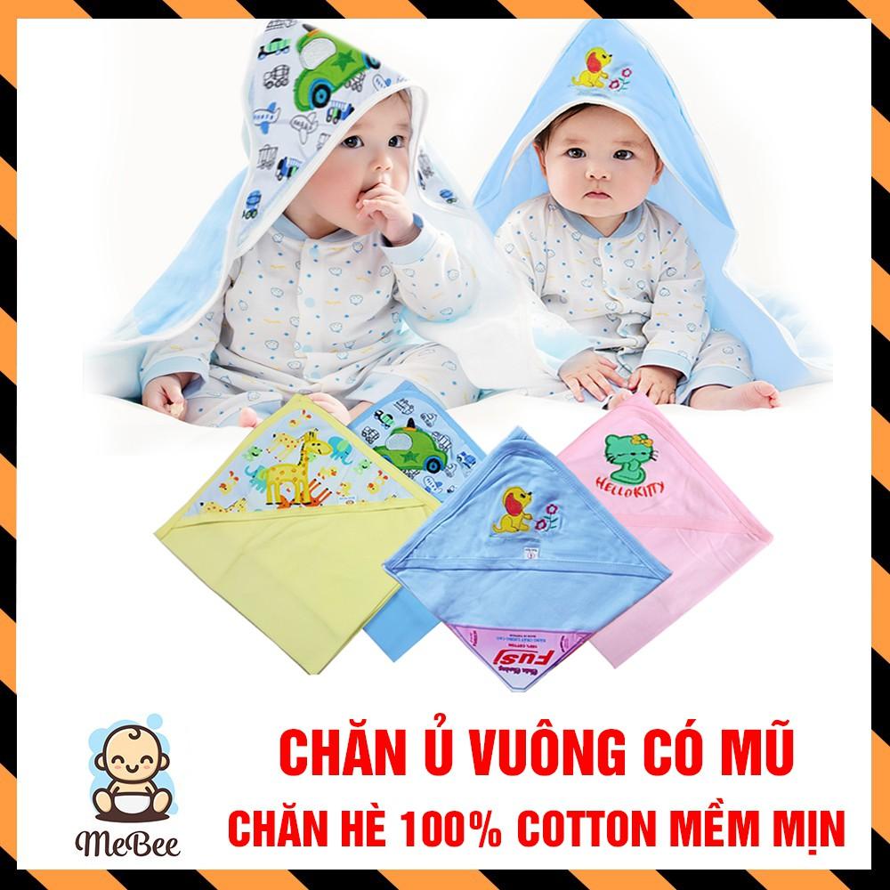 Chăn hè sơ sinh có mũ Fusi cotton cho bé SHOPMEBEE