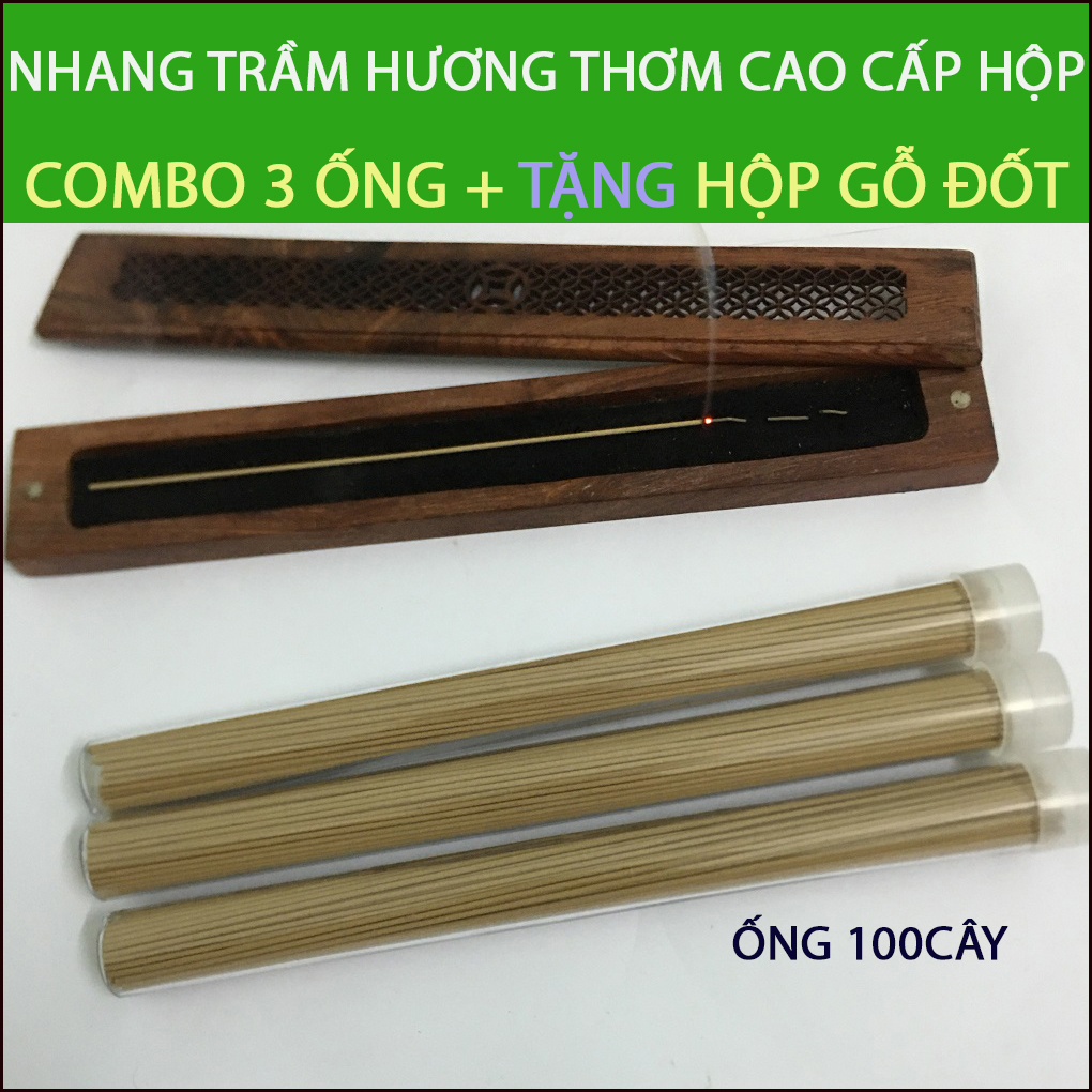 Nhang Trầm Hương Không Tăm thơm Nguyên Chất 100 cây )