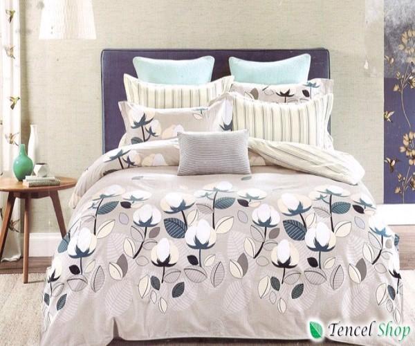 Bộ chăn ra gối cotton 100% Tencel Shop hoa kẻ