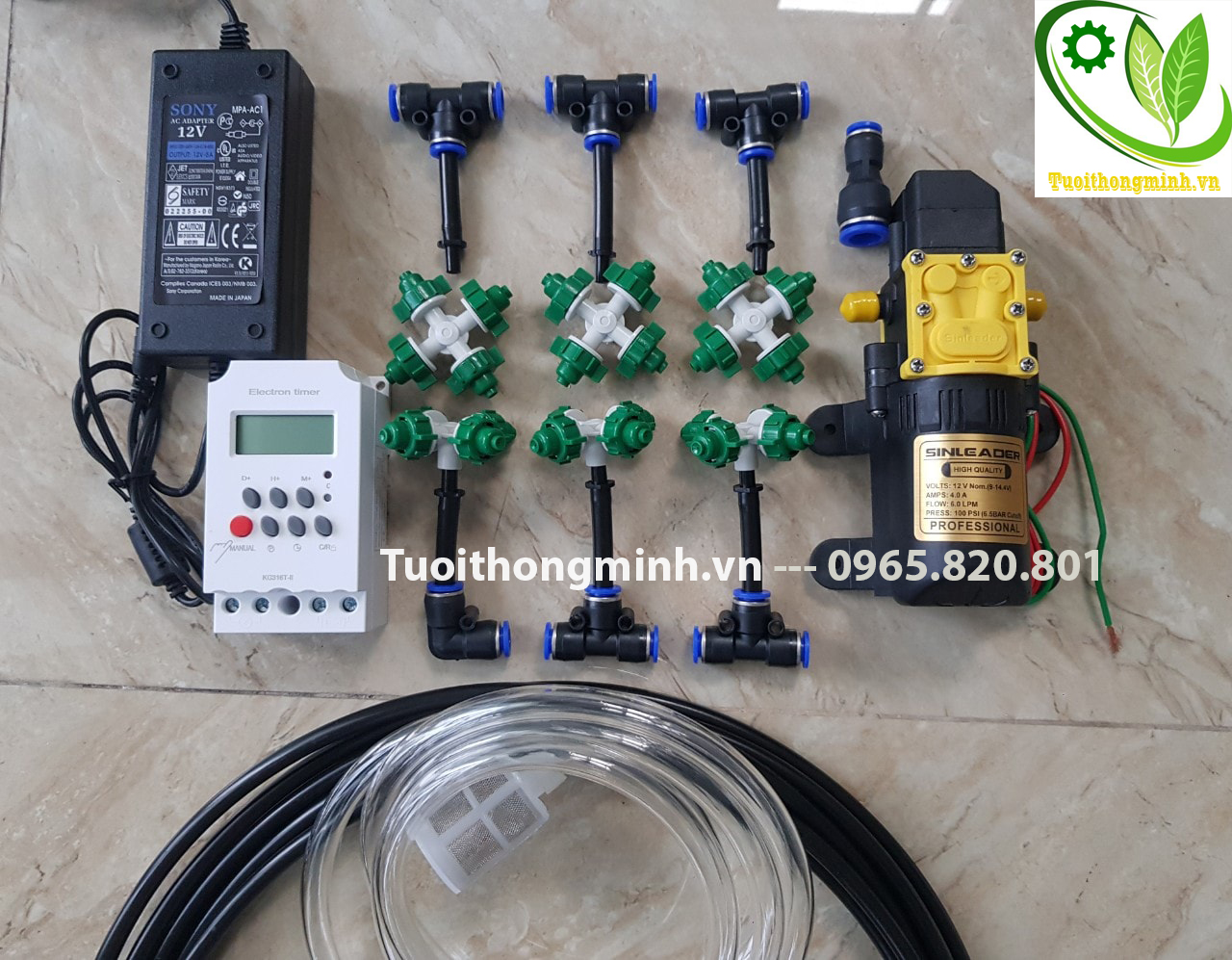 Bộ phun sương tưới lan hẹn giờ tự động