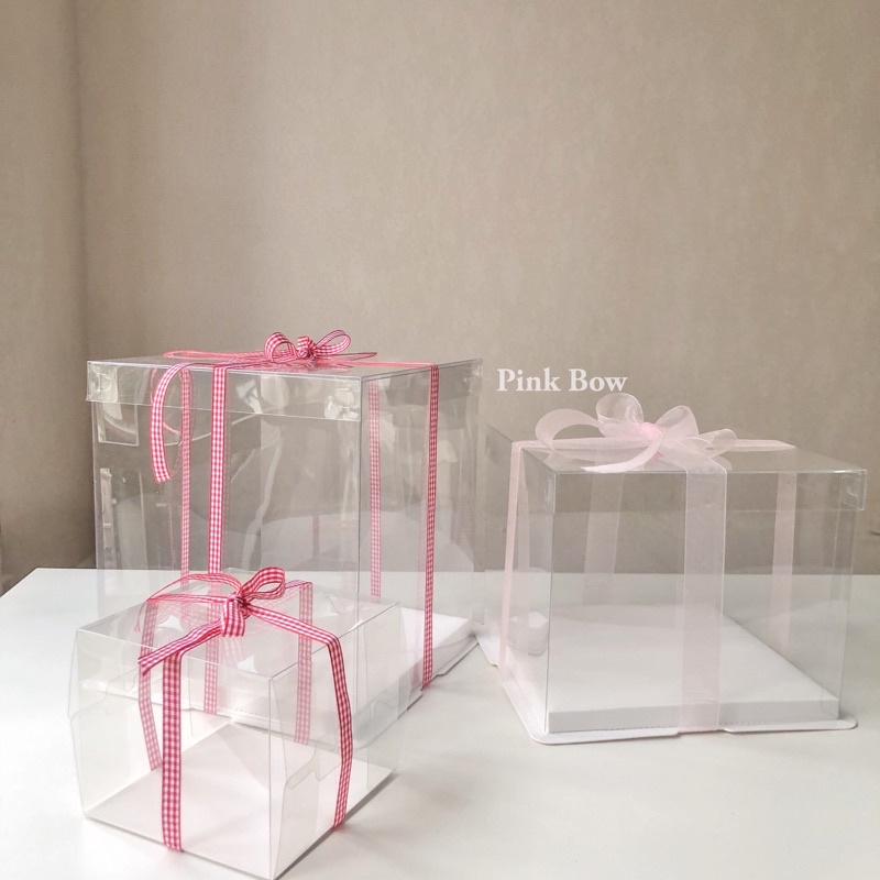 Hộp mica trong suốt đựng bánh kem sinh nhật đủ size 13cm-21cm-26cm