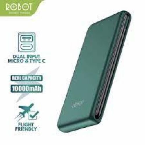 Pin sạc dự phòng 10000mah robot rt180 1 output usb & 2 input micro/type-c
