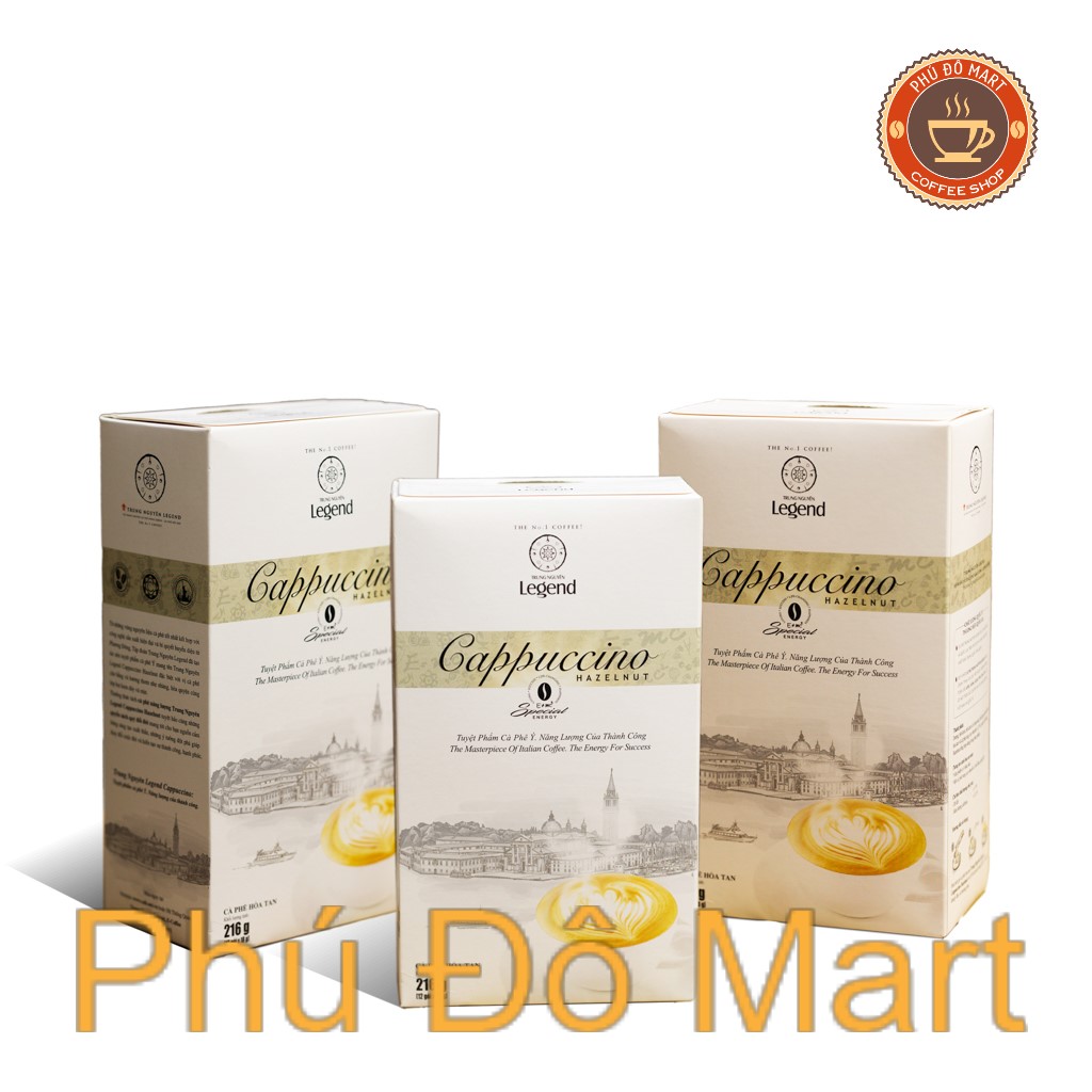 Cà Phê Sữa Trung Nguyên Legend Cappuccino Vị Hazelnut Hộp12 Sticks 18gr