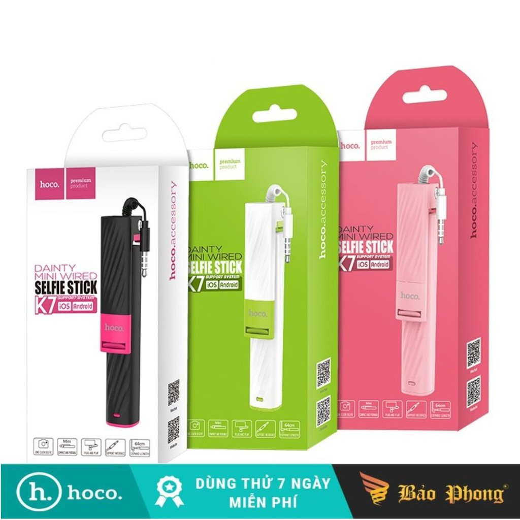 Gậy chụp ảnh HOCO K7 Dainty mini wired selfie stick