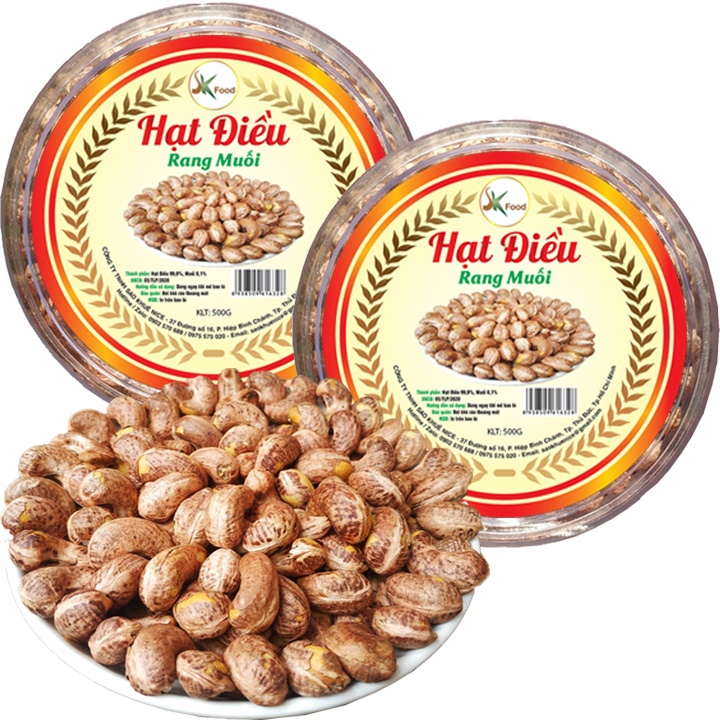 1Kg Hạt Điều Rang Muối Vỏ Lụa Xếp Hoa Đẹp - Chuẩn Hàng Loại 1 SK FOOD