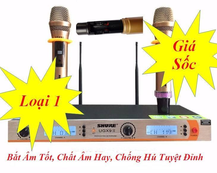 Micro không dây Shure UGX 9II main đỏ, củ mic vàng , Hàng chất lượng tốt ,giá rẻ