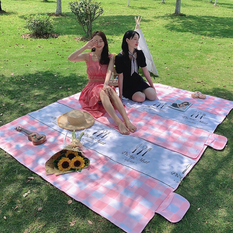 Thảm trải du lịch picnic dã ngoại thảm trải sàn gấp gọn có quai xách, không thấm nước