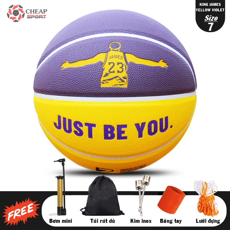 Banh bóng rổ star nba lebron james size số 7 da pu cao cấp thi đấu sân bóng rổ ngoài trời outdoor và trong nhà indoor