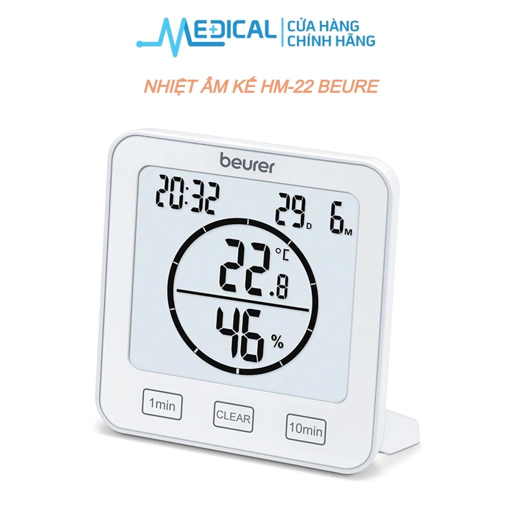 Nhiệt ẩm kế beurer hm22 đo nhiệt độ và độ ẩm môi trường chính hãng - medical
