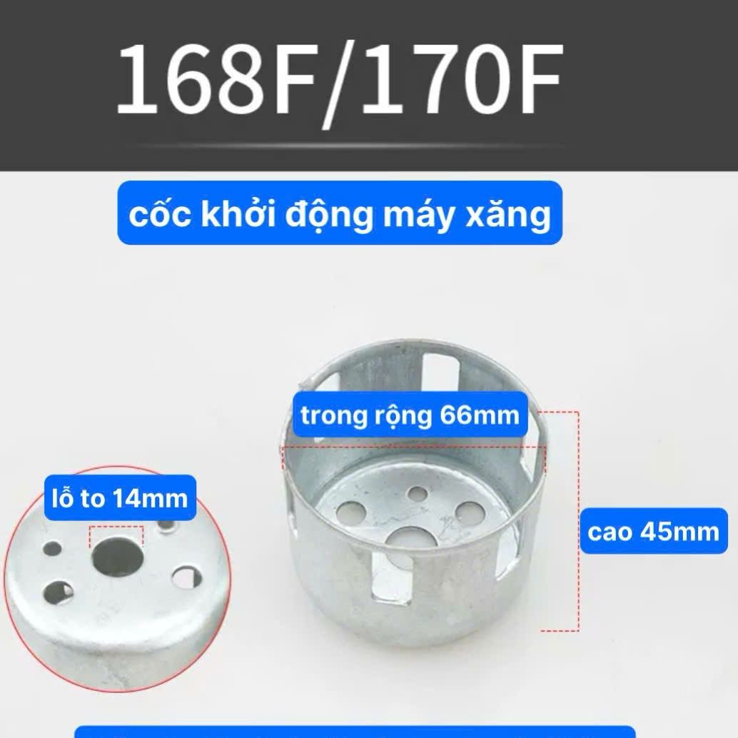 Cốc Khởi Động Máy Phát Điện Mini Máy Xăng 168F Và 170F Khoảng Cách Tâm Lỗ Ốc 3.5cm Cao 4.5cm ( kho 6302)