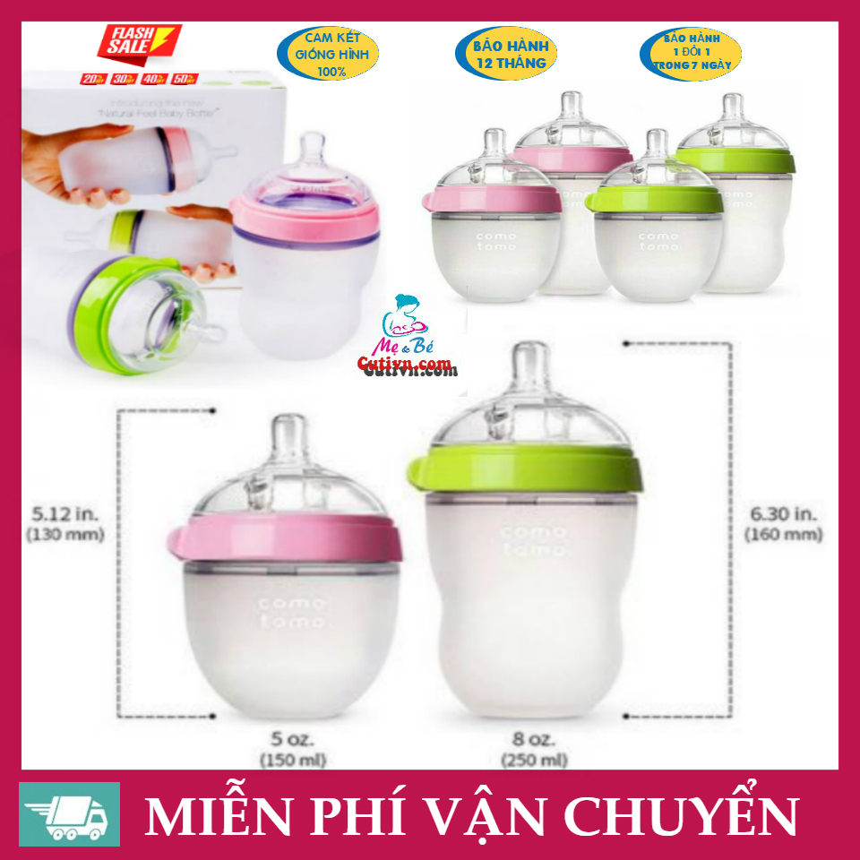 Bình sữa COMOTOMO 150ml (Hãng phân phối chính thức)