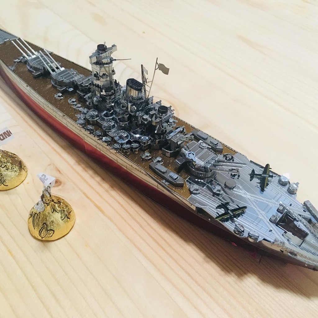 Chưa Ráp Mô Hình Thép 3D Tàu Chiến Thiết Giáp Hạm Nhật Bản Piececool
