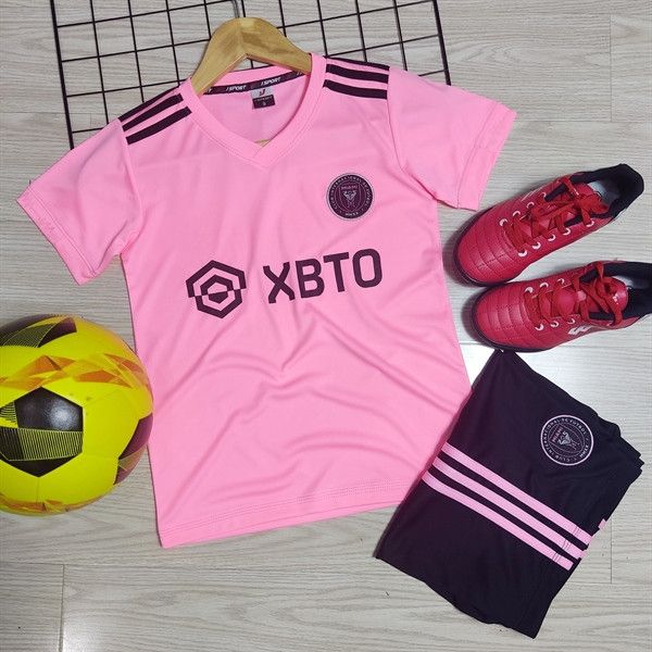 Bộ quần áo bóng đá trẻ em clb inter miami, quần áo đá banh trẻ em mẫu mới cho bé từ 10-45 kg