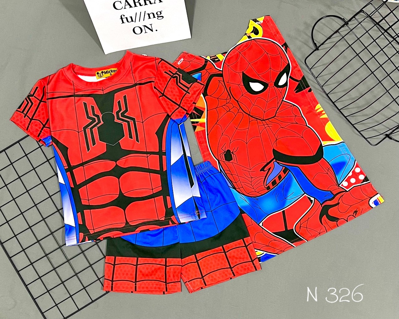 Bộ đùi siêu nhân áo choàng 3D đại cho bé 22-40kg