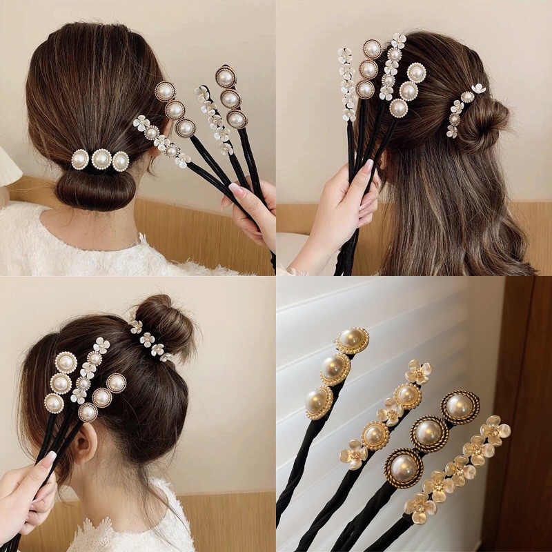 Dụng cụ búi tóc hàn quốc 4 kiểu dáng xinh xắn dành cho nữ