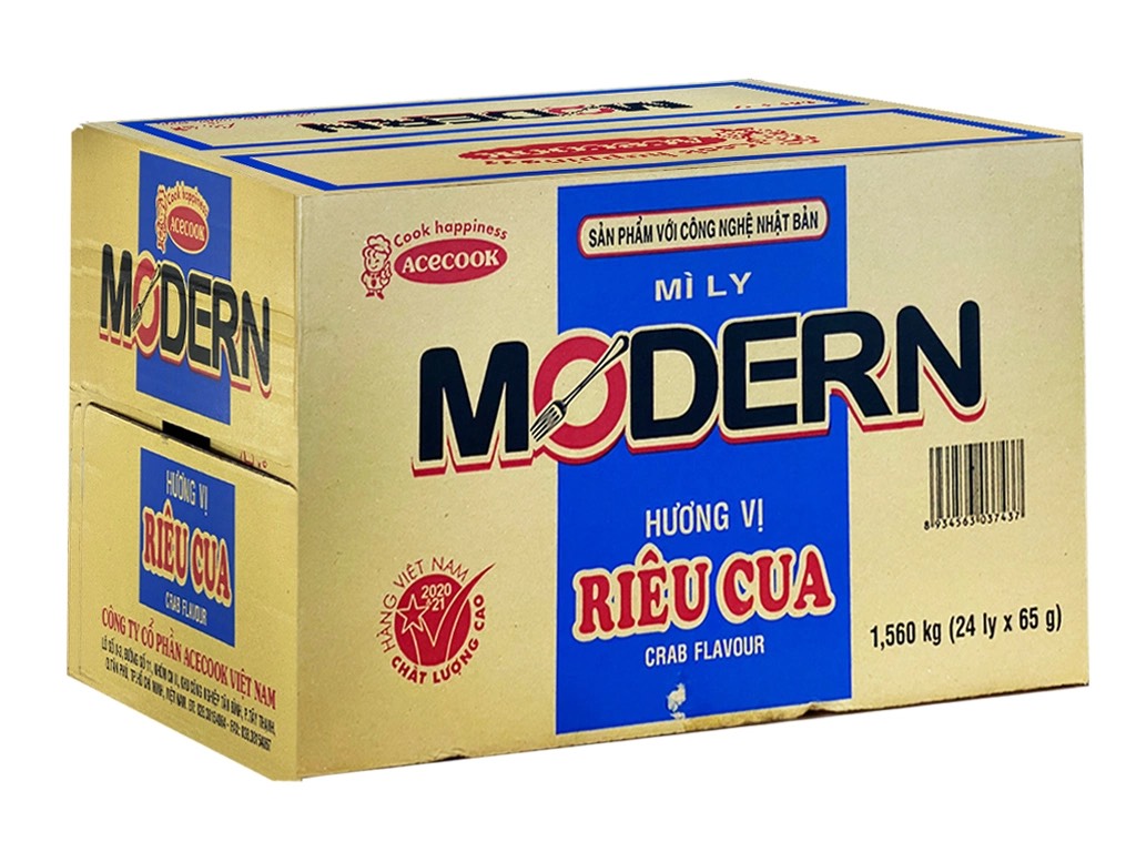 Mì ly modern vị rêu cua thùng 24 ly 65g