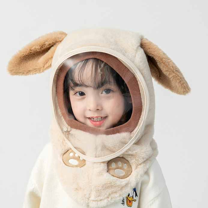Mũ em bé mùa đông ấm khăn quàng cổ mũ có kính cho bé