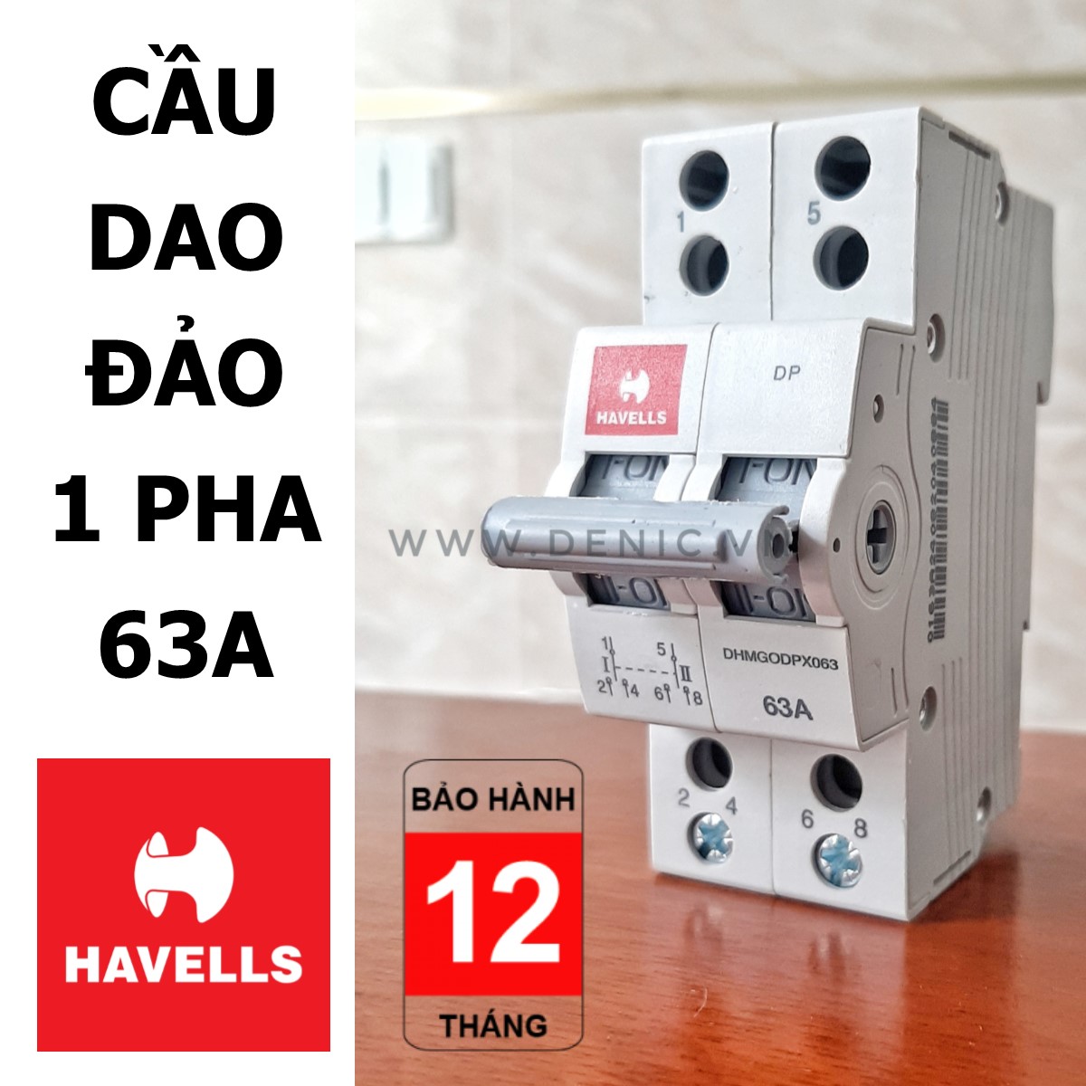 [HCM]MTS - Cầu dao đảo 3 vị trí Havells 63A