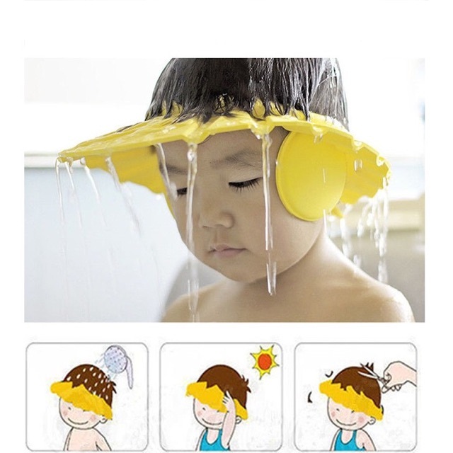 Combo 2 mũ chắn nước cho bé có vành chụp tai tiện lợi
