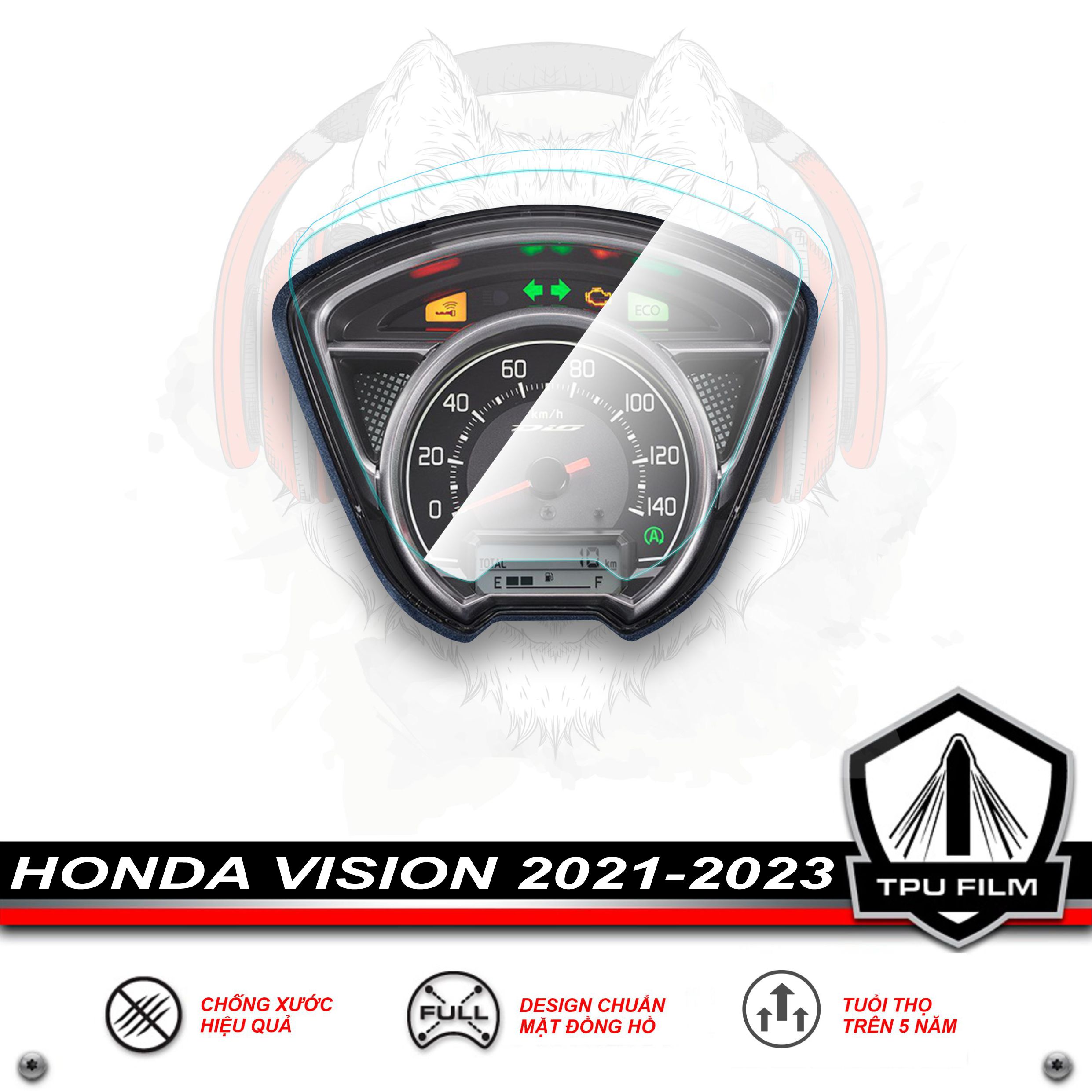 Miếng dán ppf tpu bảo vệ mặt đồng hồ xe vision 2021 2022 2023 - honda vision